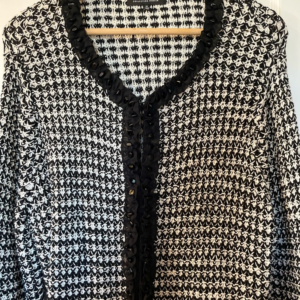Classic little black jacket plus size Chanel-esque